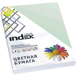 Бумага для ксерокса A4 Index color бледно-зеленая 100л 