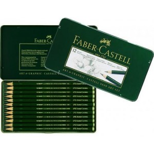 Карандаши Faber-Castell 12 шт. (8В-2Н) в метал. коробке 119065 ART