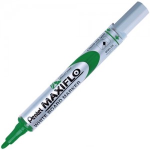 Маркер для досок зеленый Pentel MWL5S-D 4мм с подкачкой