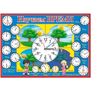 Плакат А2 "Изучаем время" 