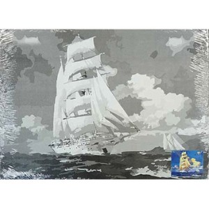 Холст "Контурный Парусник" 30х40 Сонет